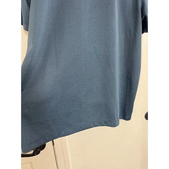 Van Heusen Polo Shirt Mens XL Blue Classic Fit Textured Performance READ - Picture 2 of 4